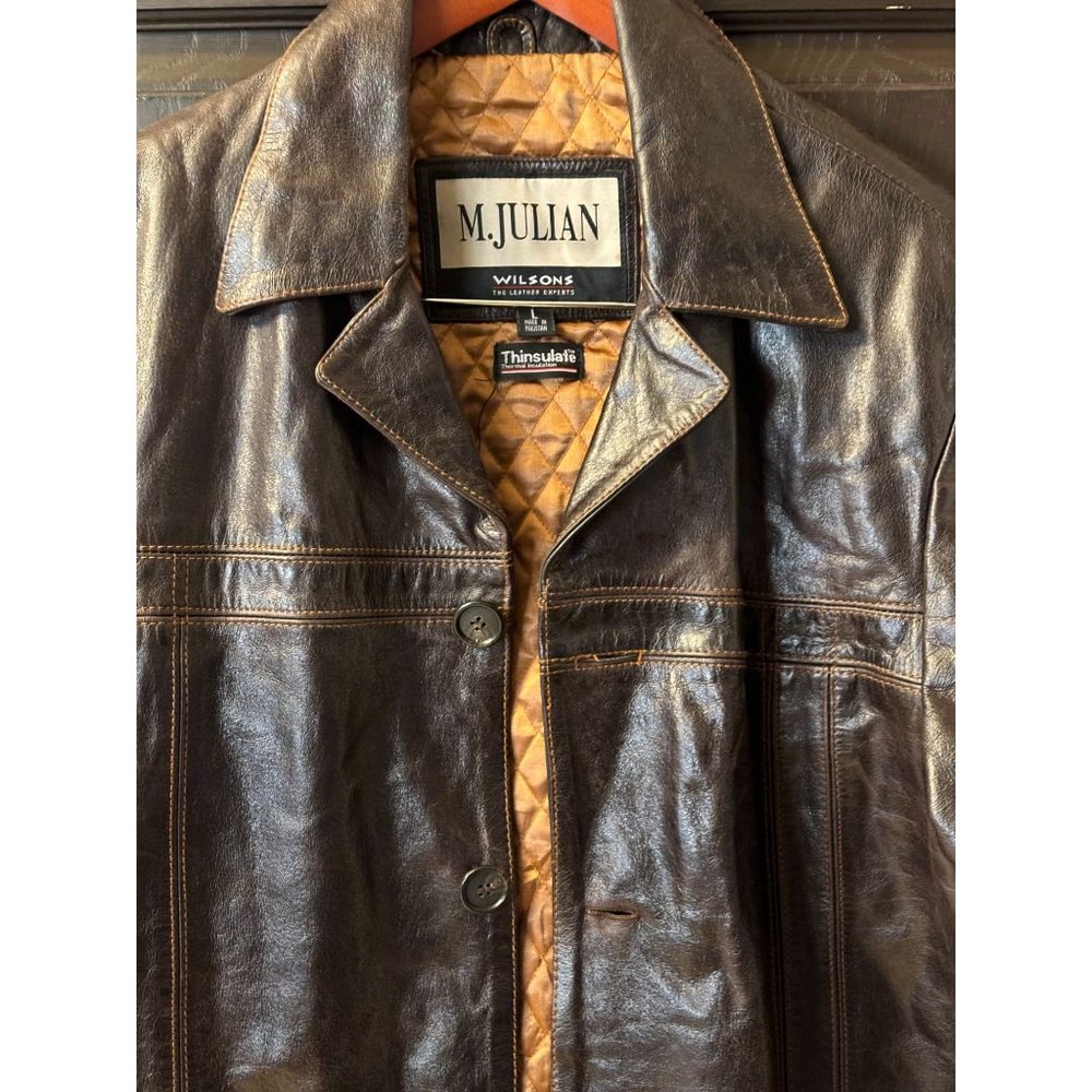 M. JULIAN "THINSULATE" LEATHER JACKET BY WILSON'S LEATHER - SIZE LARGE